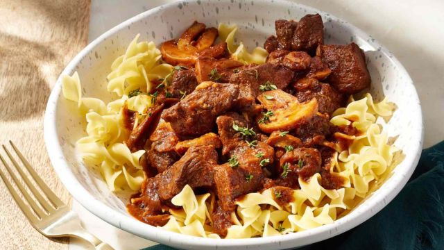 This Recipe for Sirloin Tips With Red Wine and Mushrooms is Simple and Tastes Great!