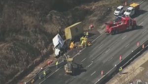 Dekalb County Crash Semi-truck Slams Into Construction Equipment on I-20, Cause Still Unknown