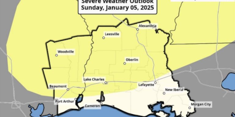 Southwest Louisiana Braces for Severe Weather and a Frigid Cold Front